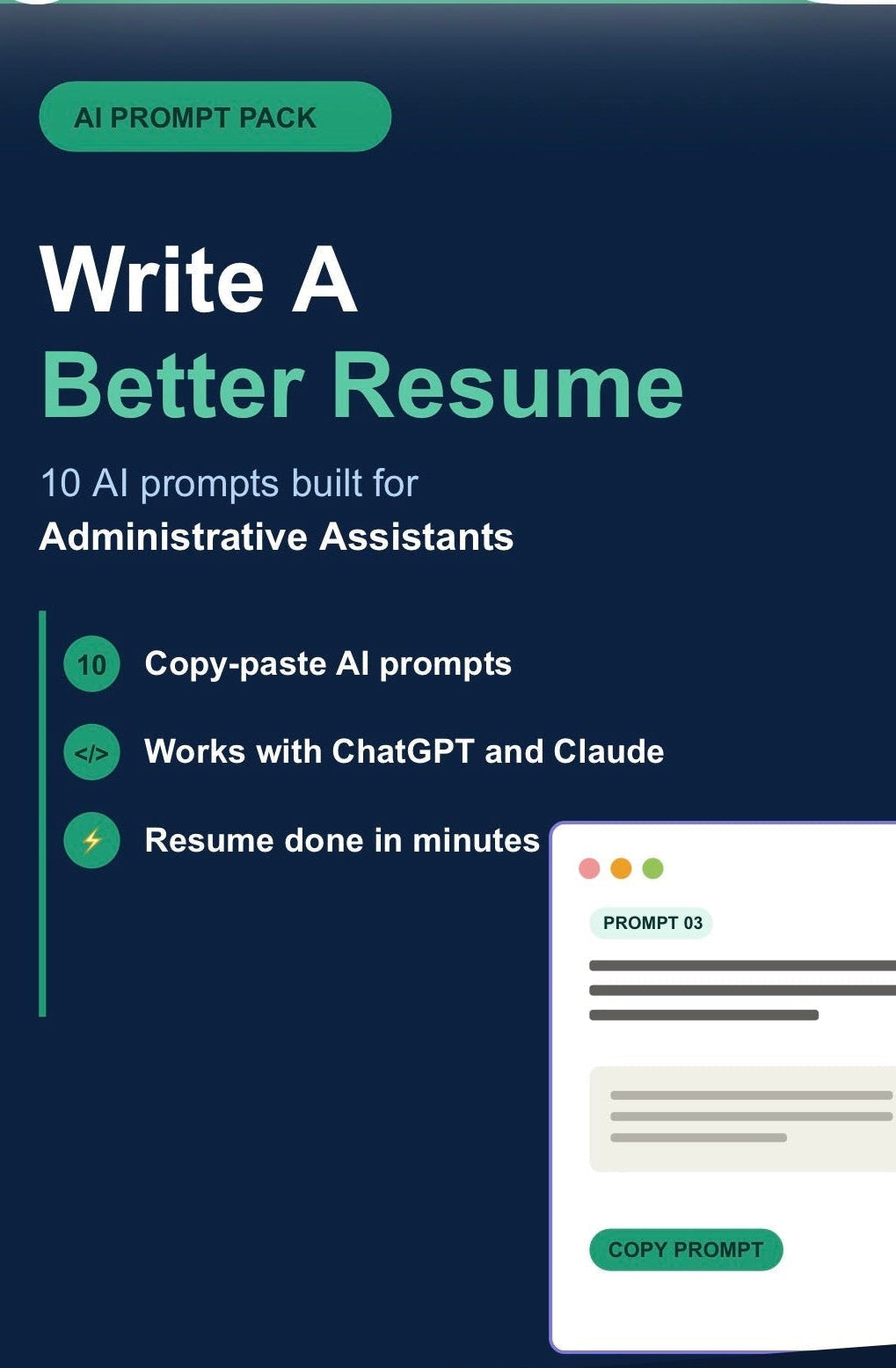 Administrative Assistant AI Resume Prompt Pack