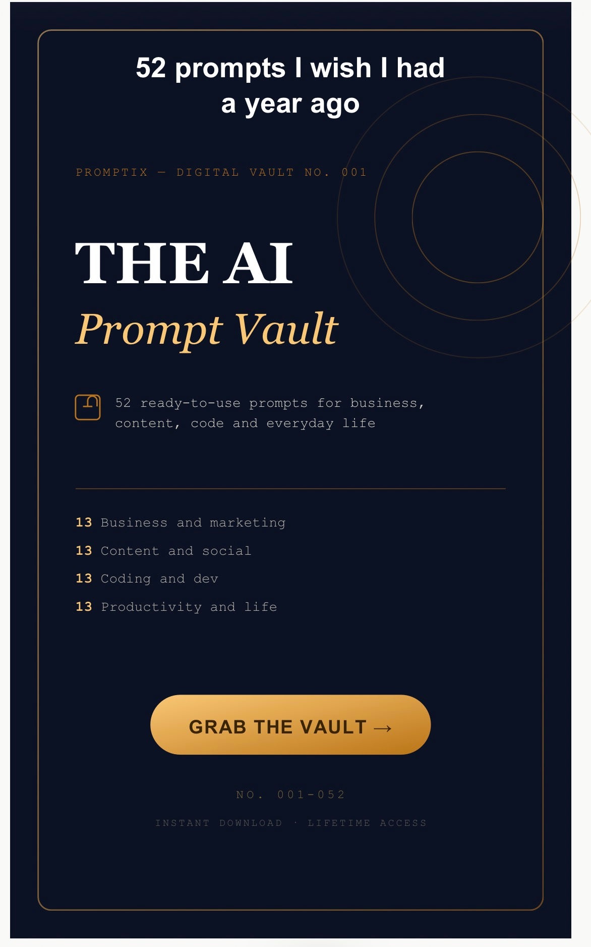 AI Prompt Vault 52 Prompts